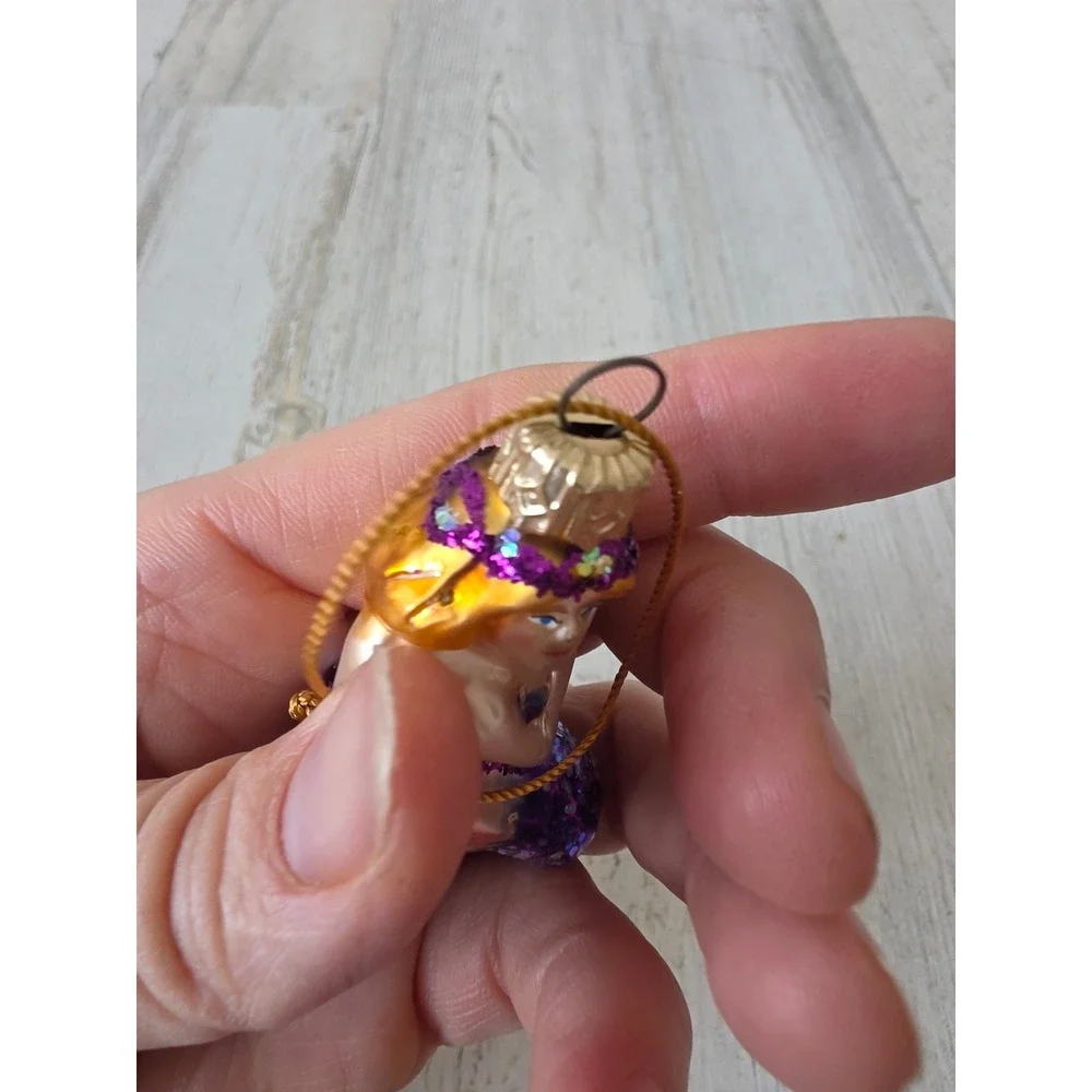 Vintage mini glass‎ mermaid not a call ornament Xmas tree